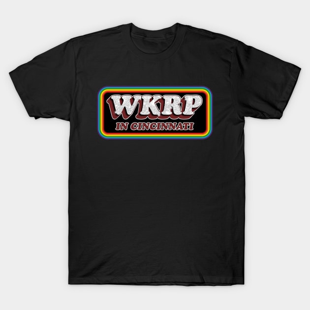 WKRP In Cincinnati Retro Rainbow FanArt Design T-Shirt by darklordpug